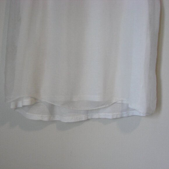 Elena Baldi White Silk Embroidered Tank Top Ruffled Boho Gold Thread Italy Small - Picture 15 of 15